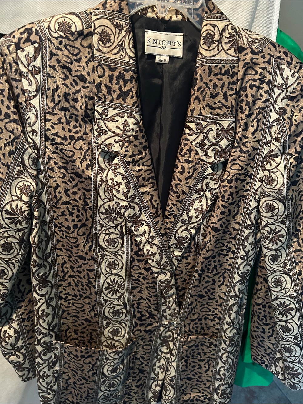 Women's Patterned Blazer in Brown and Black
